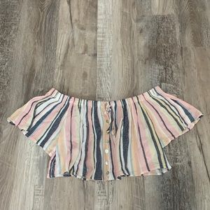 multi coloured summer crop top, never worn